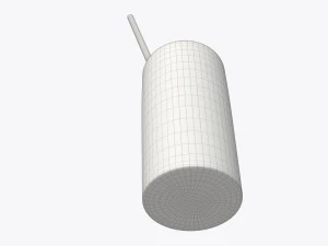 orange juice glass with straw 01 3D Model