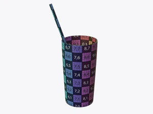 orange juice glass with straw 01 3D Model