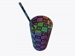 orange juice glass with straw 01 3Dモデル
