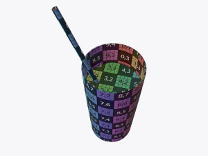 orange juice glass with straw 01 3D Model