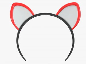 headband with cat ears 03 3D Model