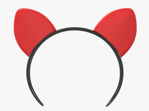 headband with cat ears 03 3D Model