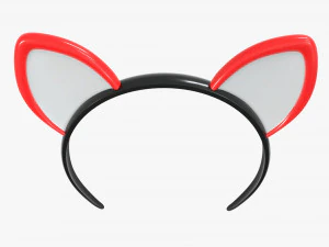 headband with cat ears 03 3D Model
