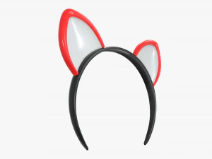 headband with cat ears 03 3D Model
