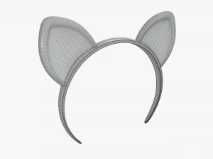 headband with cat ears 03 3D Model