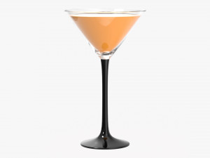orange juice in a martini glass 3D Model