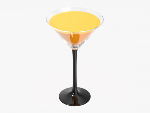 orange juice in a martini glass Model 3D