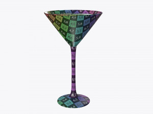 orange juice in a martini glass Model 3D