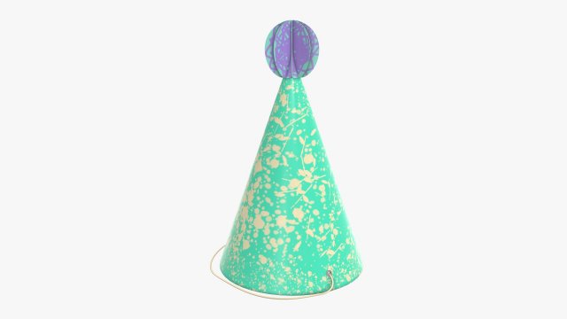 party hat green 02 Modelo 3D .c4d .max .obj .3ds .fbx .stl .blend 