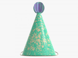 party hat green 02 Modelo 3D