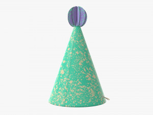 party hat green 02 Modelo 3D