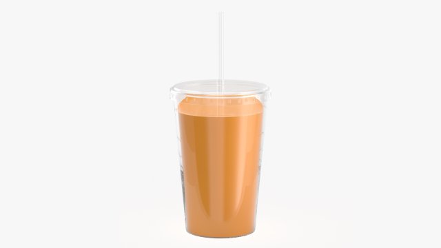 coffee cup milkshake plastic with juice and straw 3Dモデル .c4d .max .obj .3ds .fbx .stl .blend 