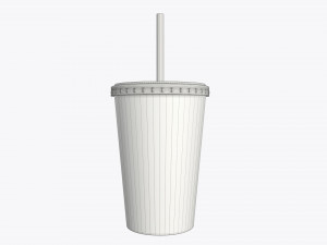 coffee cup milkshake plastic with juice and straw 3Dモデル