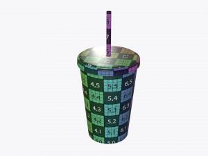 coffee cup milkshake plastic with juice and straw 3Dモデル