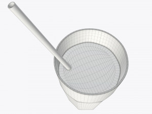 glass tall rocks with orange juice and straw Modèle 3D
