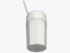 glass tall rocks with orange juice and straw Modèle 3D