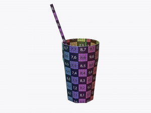 glass tall rocks with orange juice and straw Modèle 3D