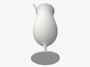 tulip cocktail glass with orange juice and straw 3D Модель