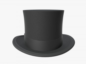 top hat black Model 3D
