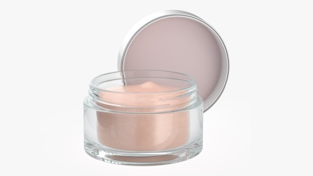 glass cosmetics packaging face hand care cream opened 3D Модель .c4d .max .obj .3ds .fbx .stl .blend
