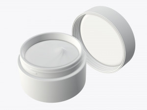 glass cosmetics packaging face hand care cream opened 3D Model