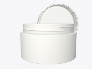 glass cosmetics packaging face hand care cream opened 3D Model