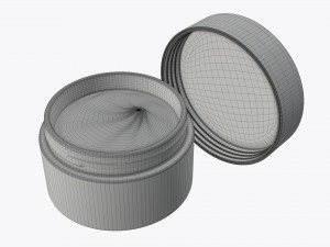 glass cosmetics packaging face hand care cream opened 3D Model