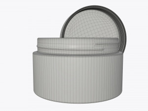 glass cosmetics packaging face hand care cream opened 3D Model