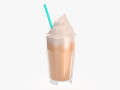 milkshake and straw in a glass 3D Model