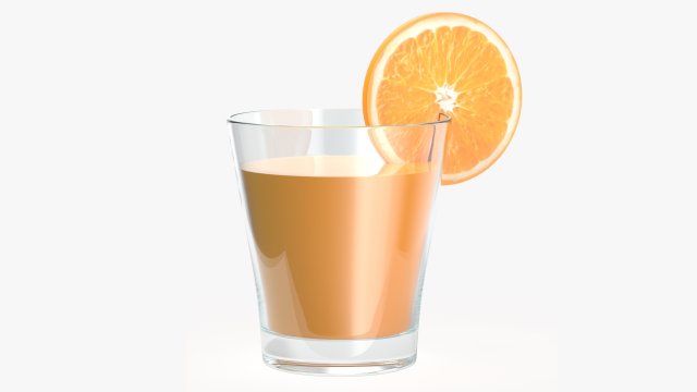 orange juice and orange slice in a glass 3D-Modell .c4d .max .obj .3ds .fbx .stl .blend 