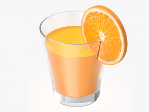 orange juice and orange slice in a glass 3D-Modell