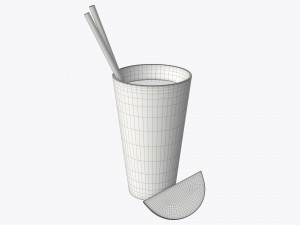 orange juice with straws and orange slice in a glass Model 3D