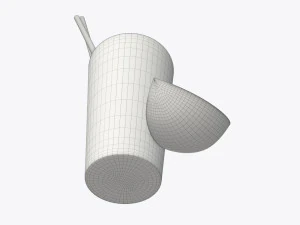 orange juice with straws and orange slice in a glass 3D Model