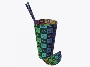 orange juice with straws and orange slice in a glass Model 3D