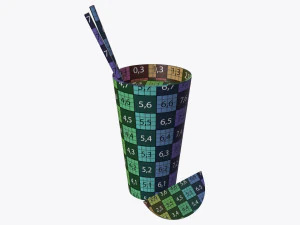 orange juice with straws and orange slice in a glass 3D Model