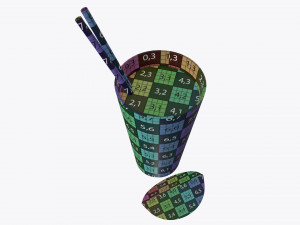 orange juice with straws and orange slice in a glass Model 3D