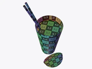 orange juice with straws and orange slice in a glass 3D Model