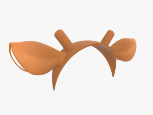 headband with deer ears and horns 02 3D Model