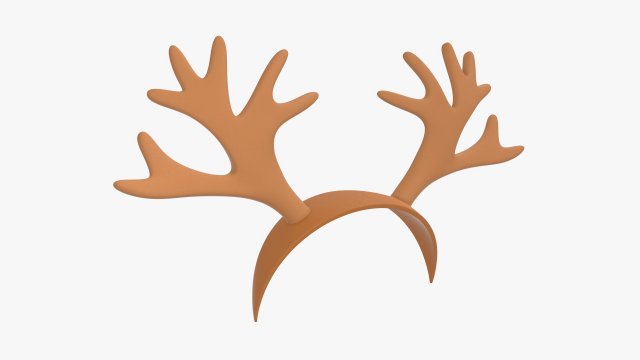 headband with deer horns 3D Model .c4d .max .obj .3ds .fbx .stl .blend