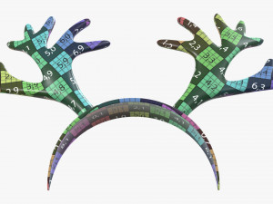 headband with deer horns 3D Model
