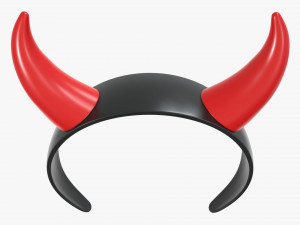 headband with devil horns 3Dモデル