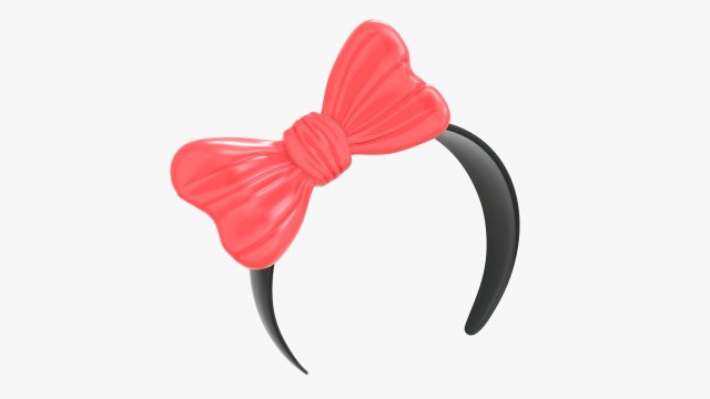 headband with red bow Model 3D .c4d .max .obj .3ds .fbx .stl .blend 