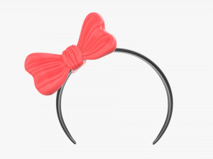headband with red bow Model 3D