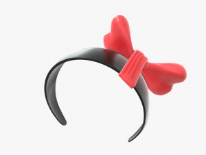 headband with red bow Model 3D