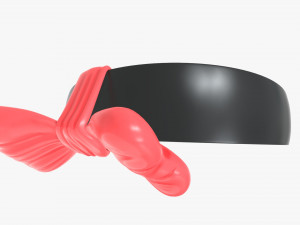 headband with red bow Model 3D