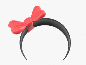 headband with red bow 3D Model