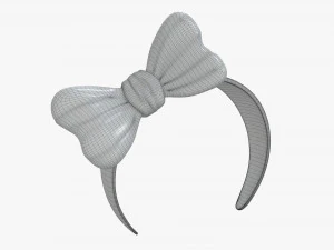 headband with red bow 3D Model