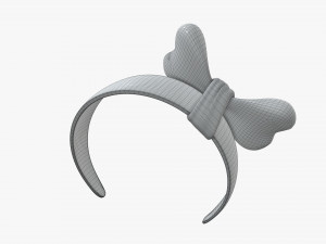 headband with red bow Model 3D