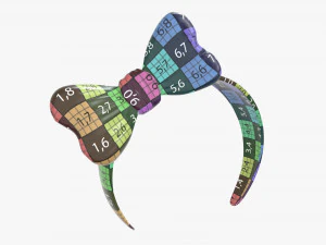 headband with red bow 3D Model
