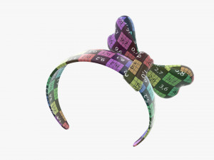 headband with red bow Model 3D